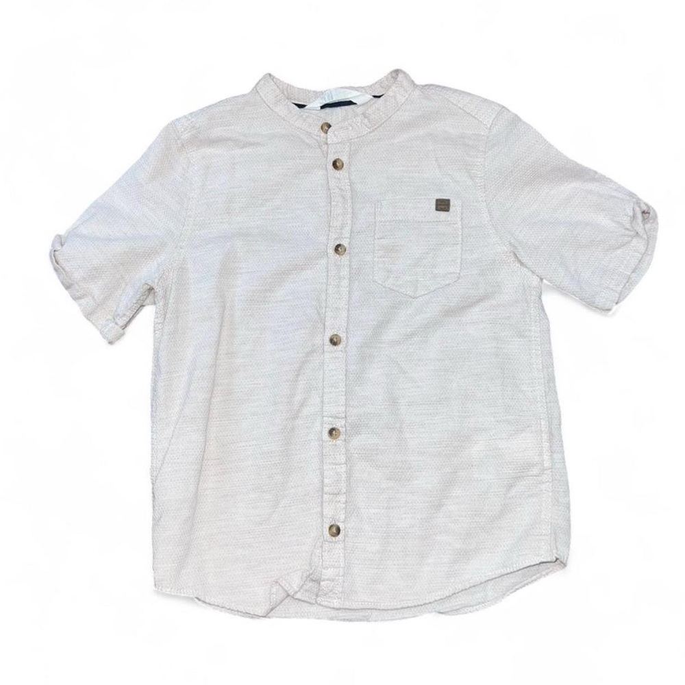 H&M Cream short sleeve button up shirt Kids 6X